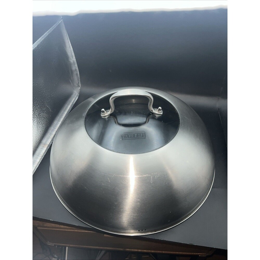 YOSUKATA 12.8" Stainless Steel Wok Lid Glass Insert for 13.5" Wok
